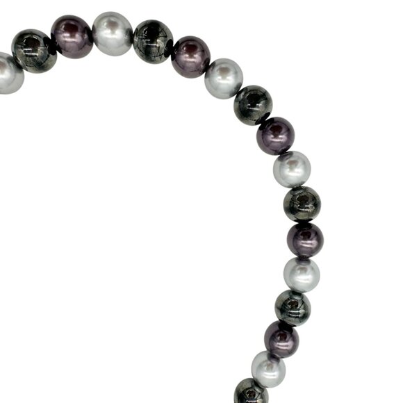 Premier Designs Multicolor Faux Pearl Necklace 14 inch Rhinestone Magnetic Clasp - Picture 6 of 8